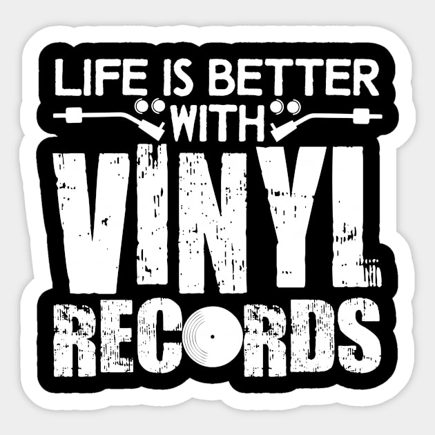 Vinyl Record Joke Saying Phonograph Sticker by DesignatedDesigner